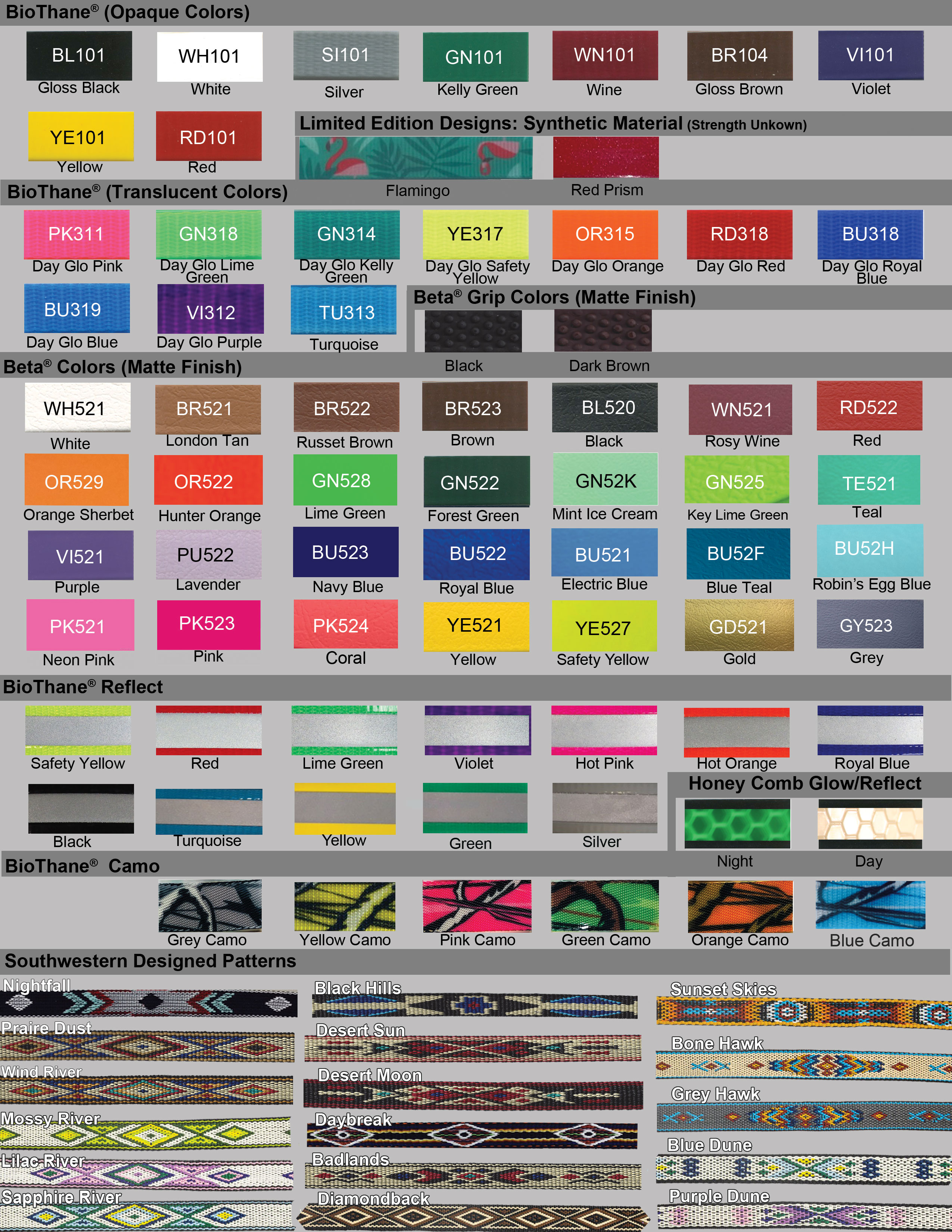 Main Color Chart
